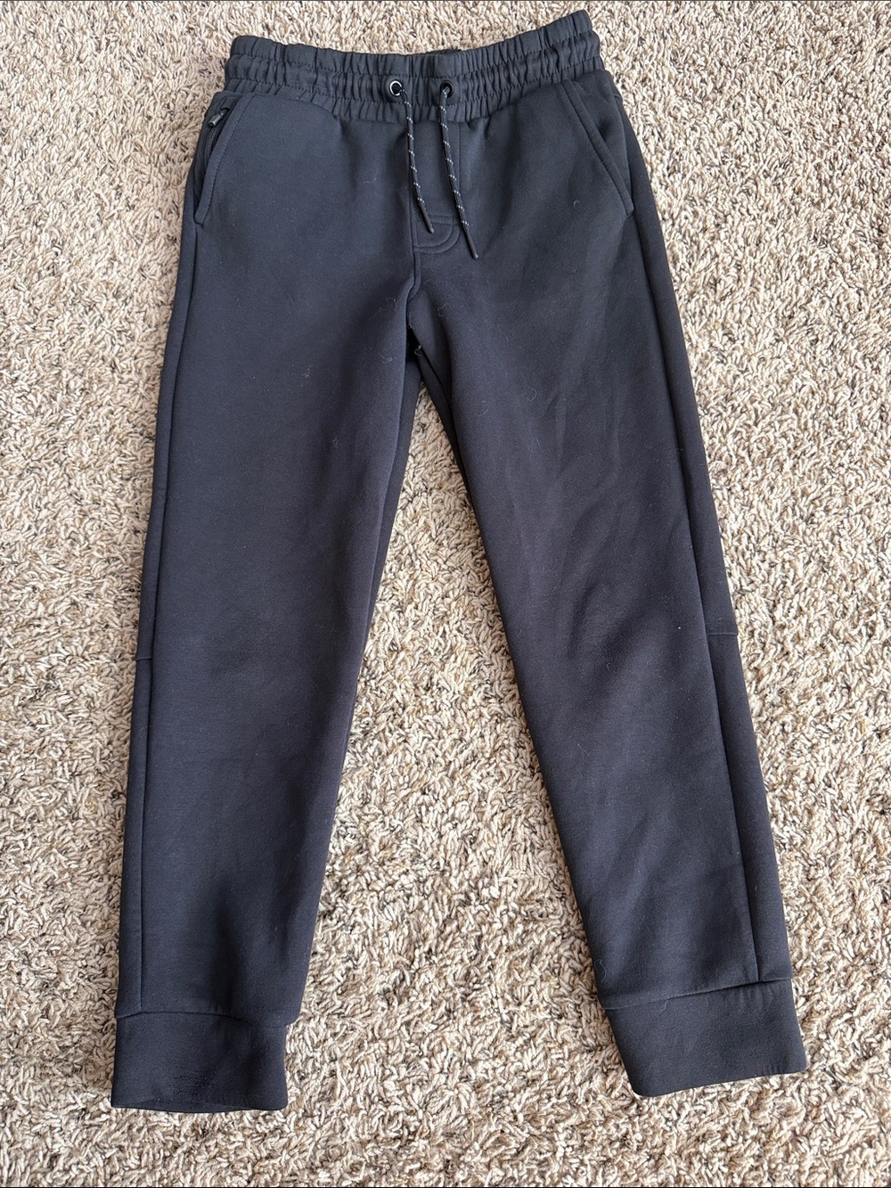 Kids Black Jogger Pants with Drawstring Waist